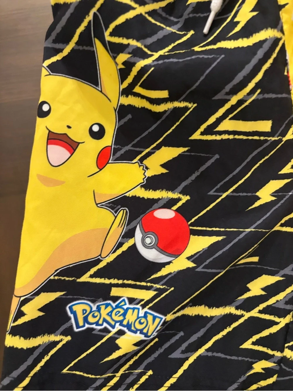 Pokémon Pikachu Boys Swim Shorts Drawstring Elastic Waist Yellow/Black UK 5-6